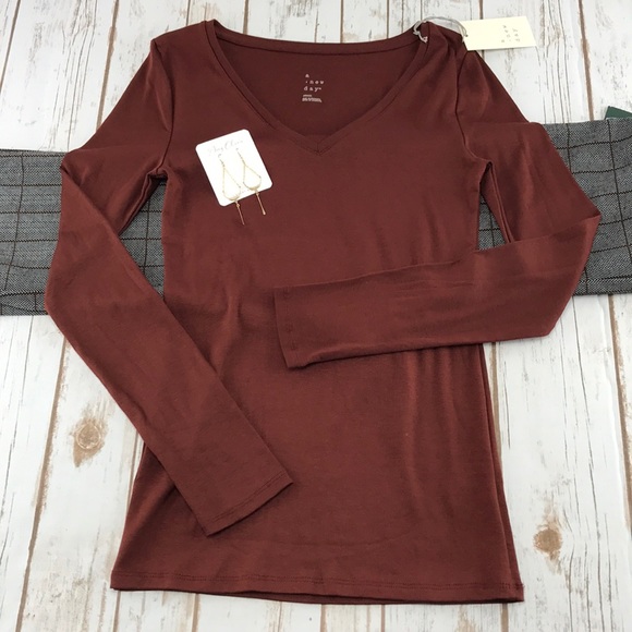 ✨ A New Day Soft Brown/Rust Long Sleeve Shirt - Picture 2 of 8
